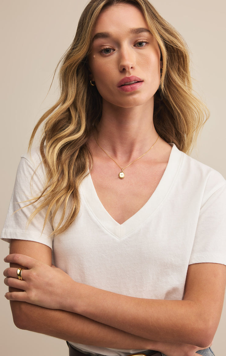 Tops Weekdays V-Neck Tee White