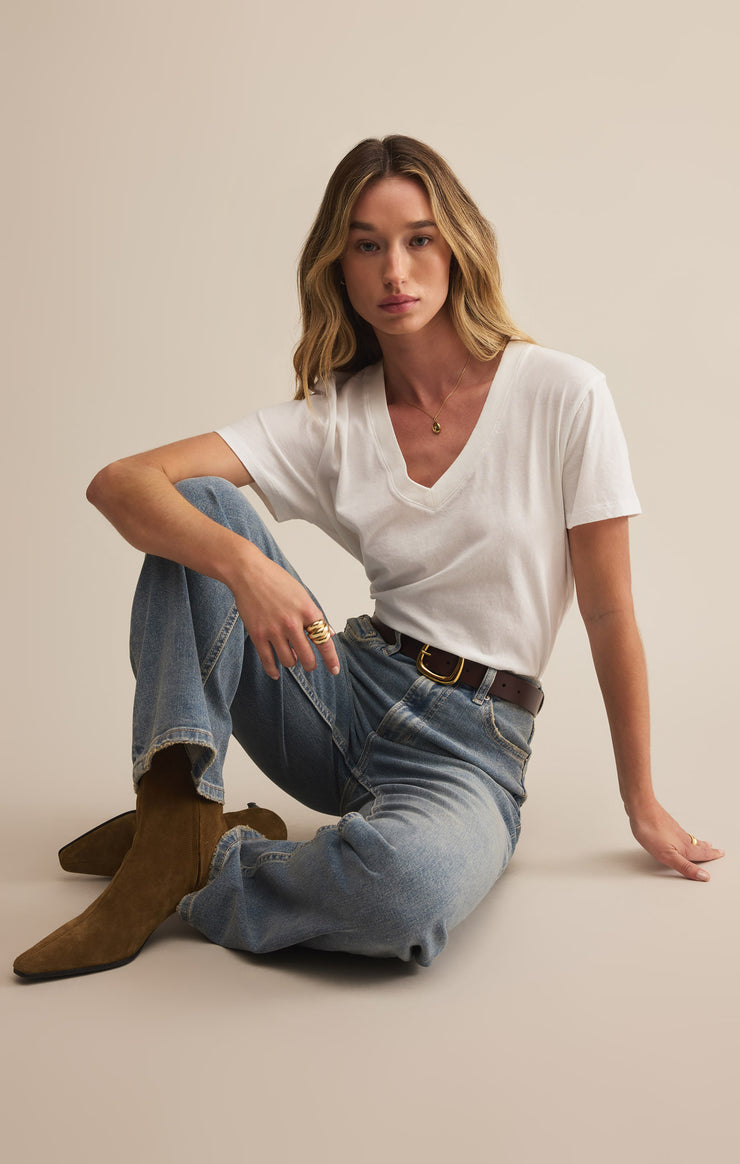 Tops Weekdays V-Neck Tee White