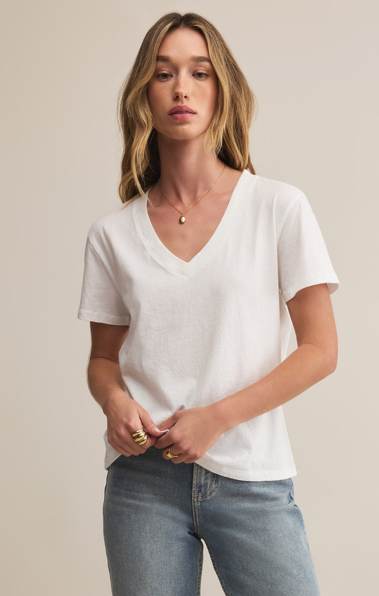 Tops Weekdays V-Neck Tee White