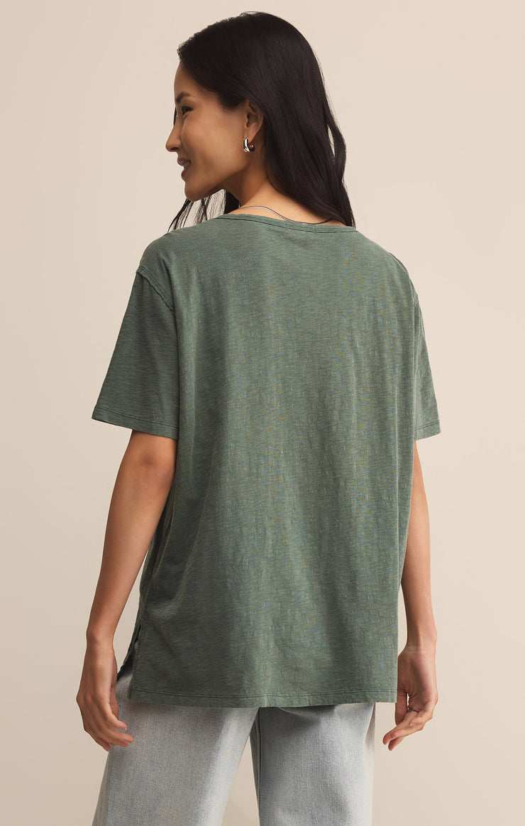 Tops Lively Slub V-Neck Tee Hunter Green