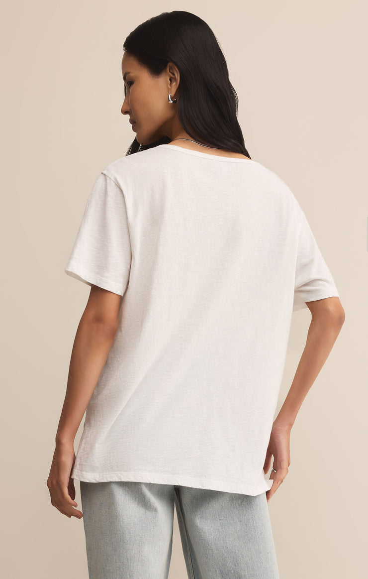 Tops Lively Slub V-Neck Tee White