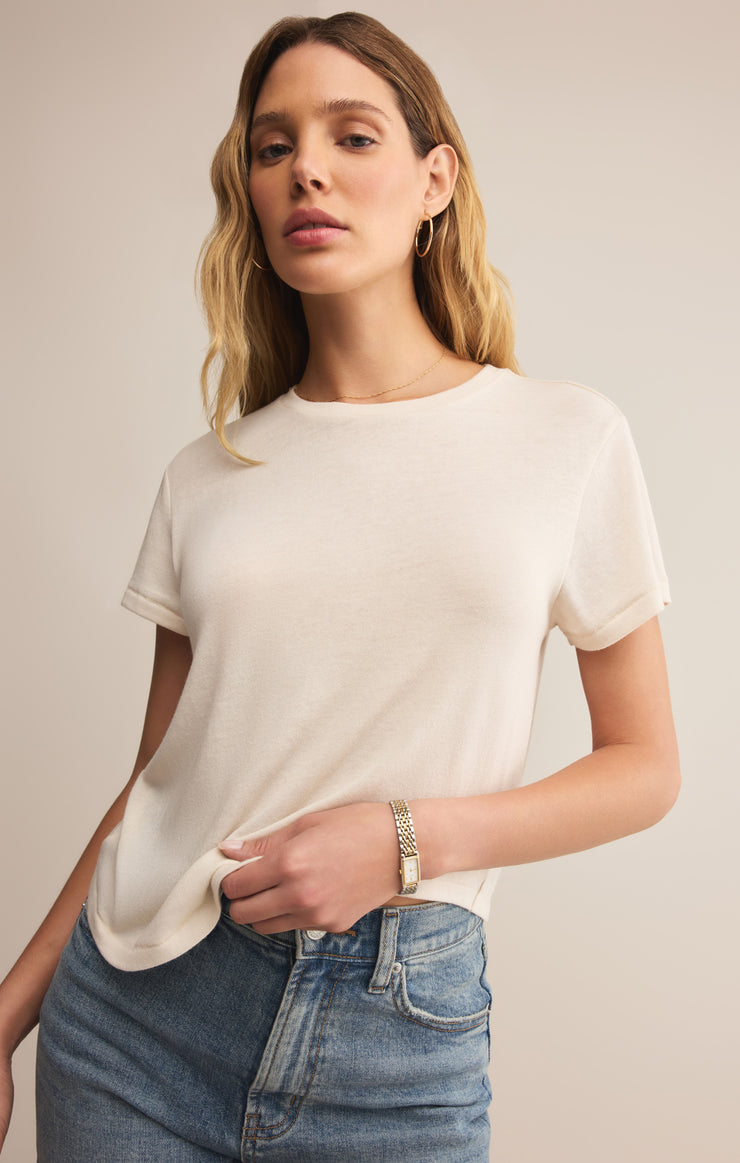 Tops Tourist Knit Jersey Tee Crystal