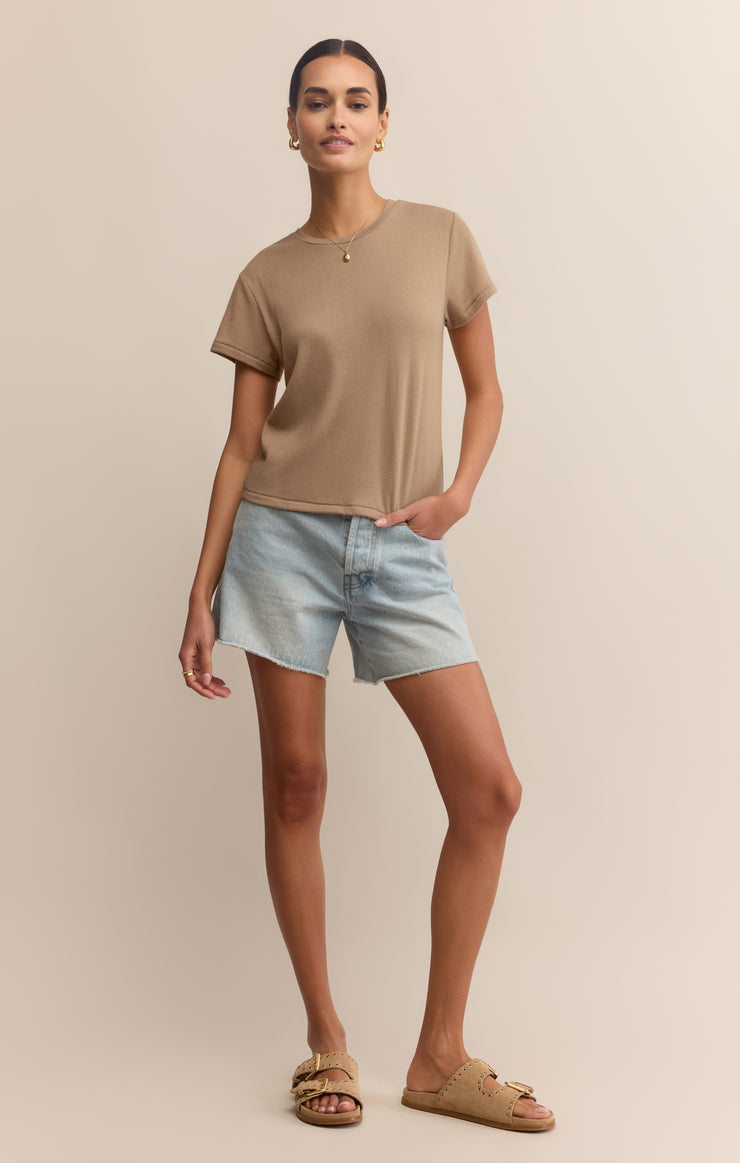 Tops Tourist Knit Jersey Tee Desert Tan