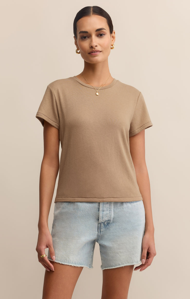 Tops Tourist Knit Jersey Tee Desert Tan