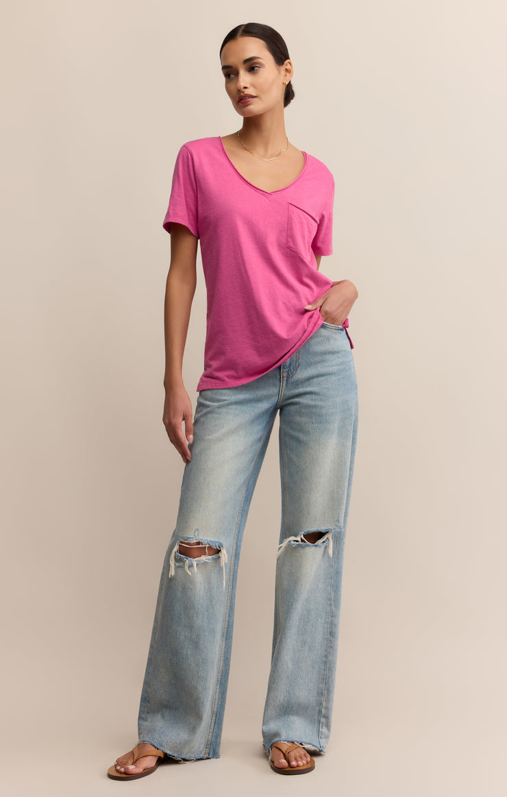 Tops Modern Pocket Tee Island Pink