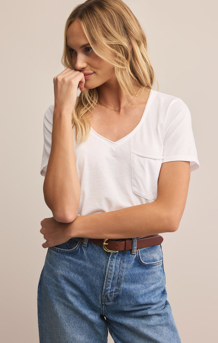 Tops Modern Pocket Tee White