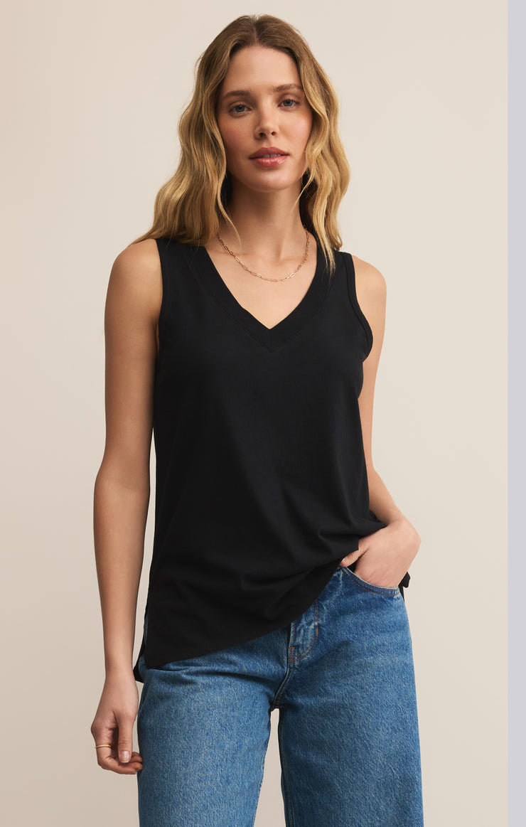 Tops Californian V-Neck Tank Black