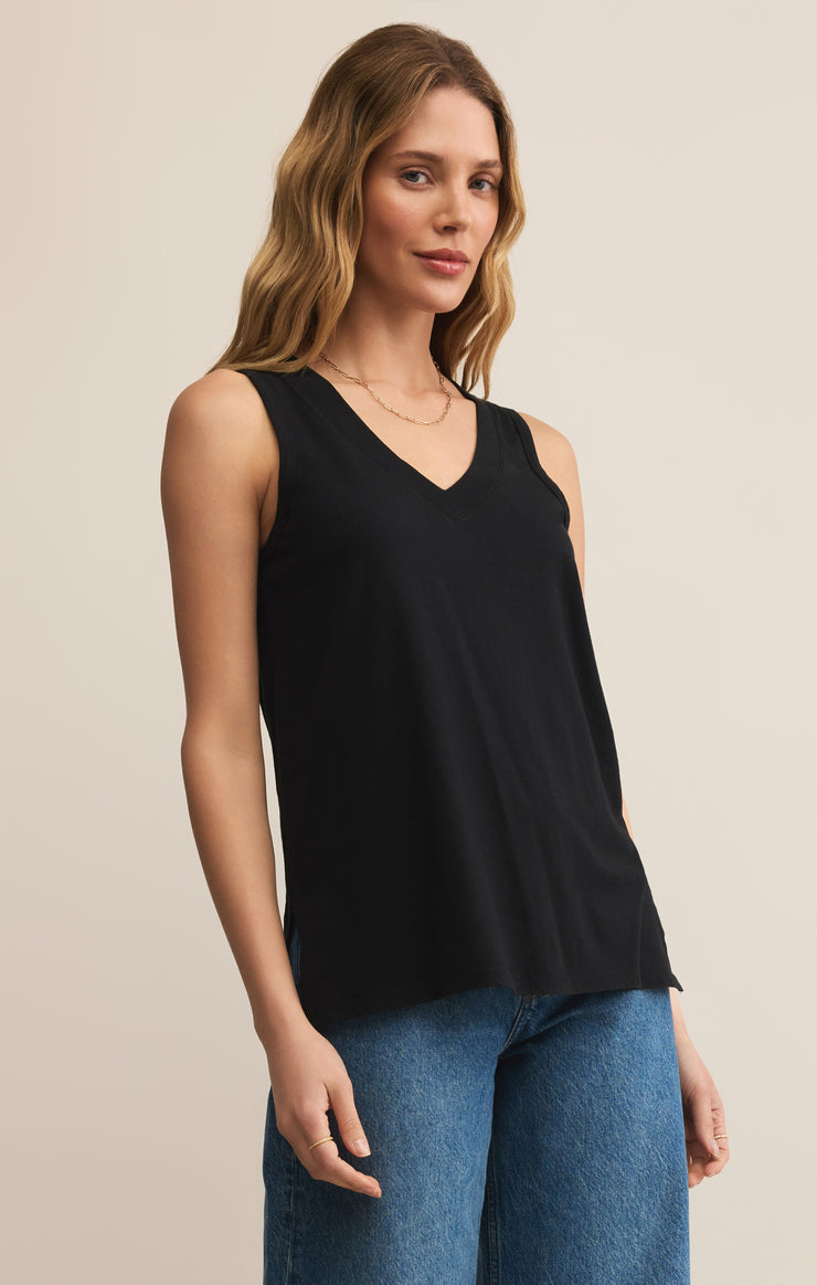 Tops Californian V-Neck Tank Black