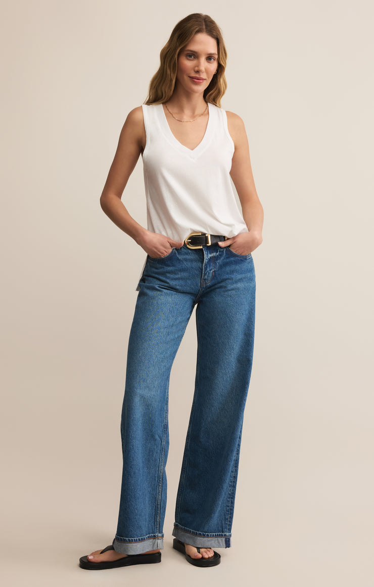 Tops Californian V-Neck Tank White