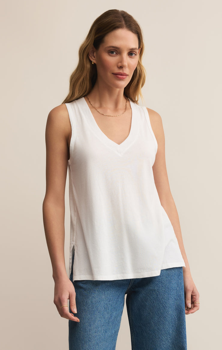 Tops Californian V-Neck Tank White