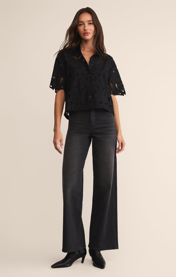 Tops Midnight Embroidered Top Black