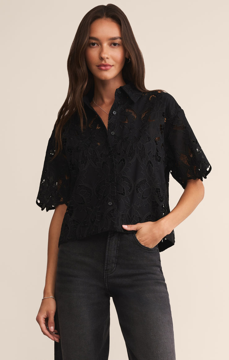Tops Midnight Embroidered Top Black