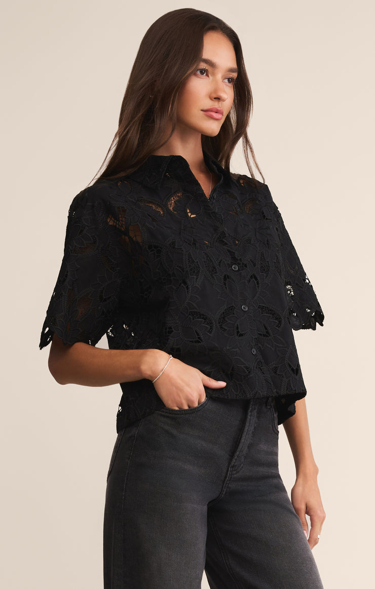 Tops Midnight Embroidered Top Black