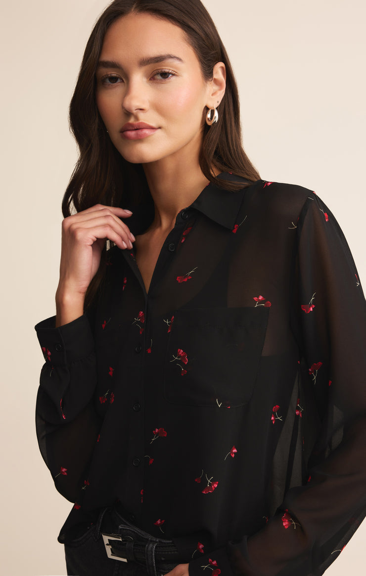 Tops Vivienne Rio Floral Top Black
