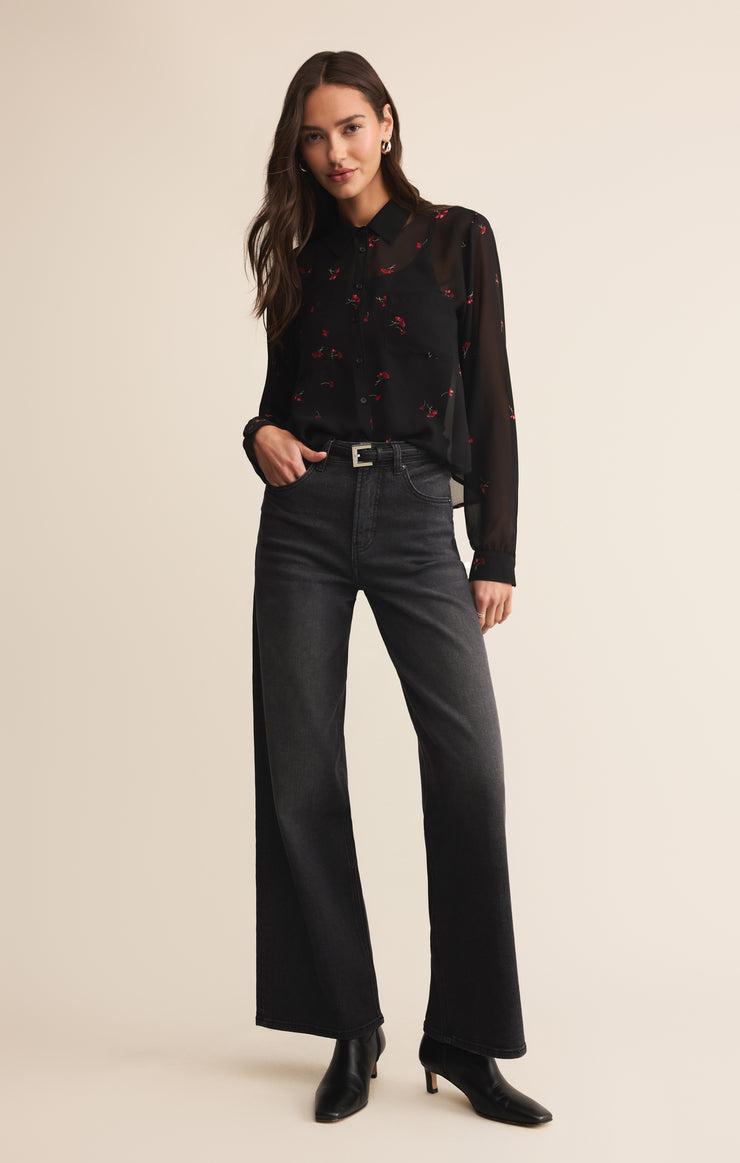 Tops Vivienne Rio Floral Top Black