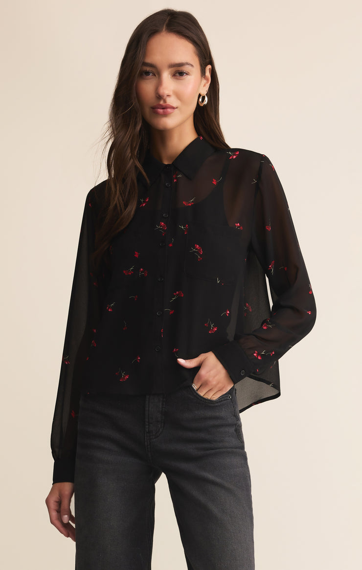 Tops Vivienne Rio Floral Top Black