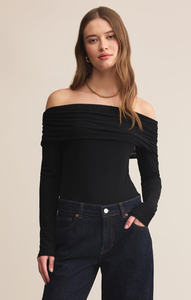 Whimsy Off Shoulder Mesh Top