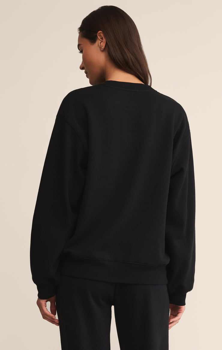 Tops Classic Boyfriend Sweatshirt Black