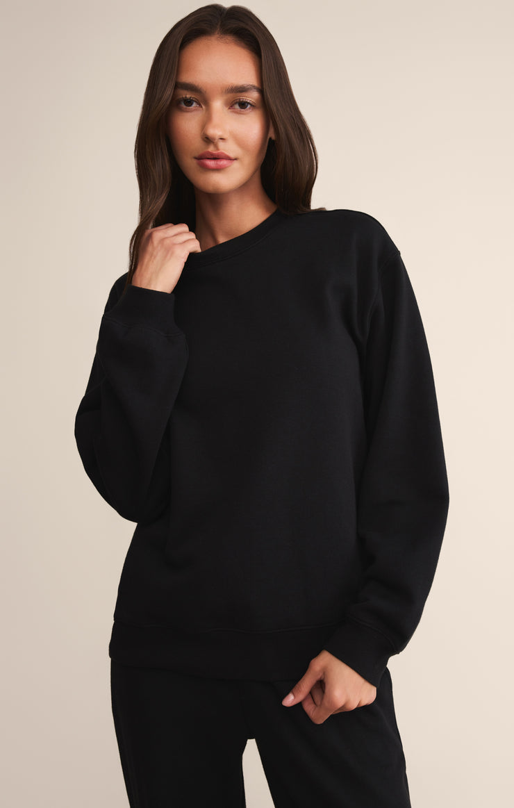 Tops Classic Boyfriend Sweatshirt Black