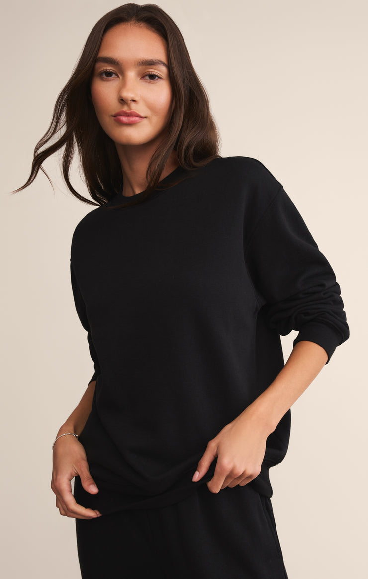 Tops Classic Boyfriend Sweatshirt Black