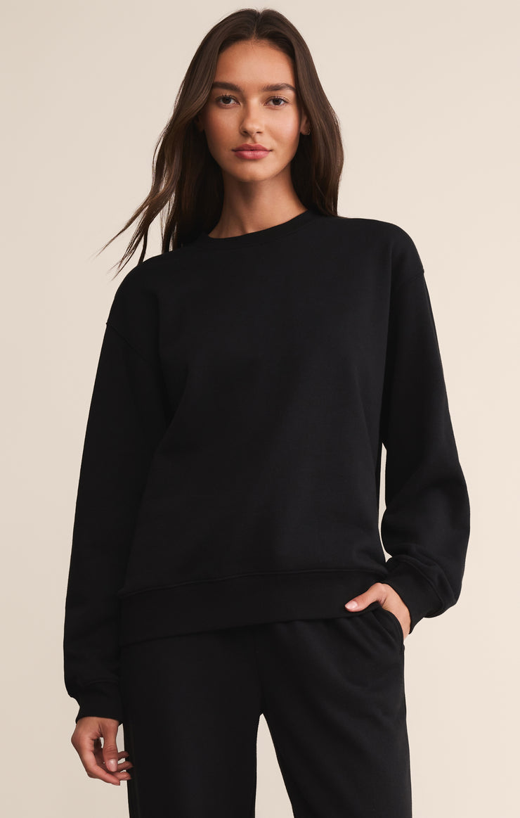 Tops Classic Boyfriend Sweatshirt Black