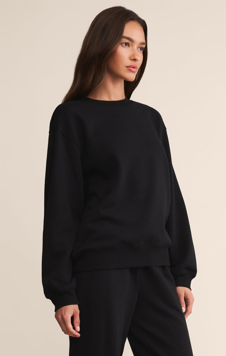 Tops Classic Boyfriend Sweatshirt Black