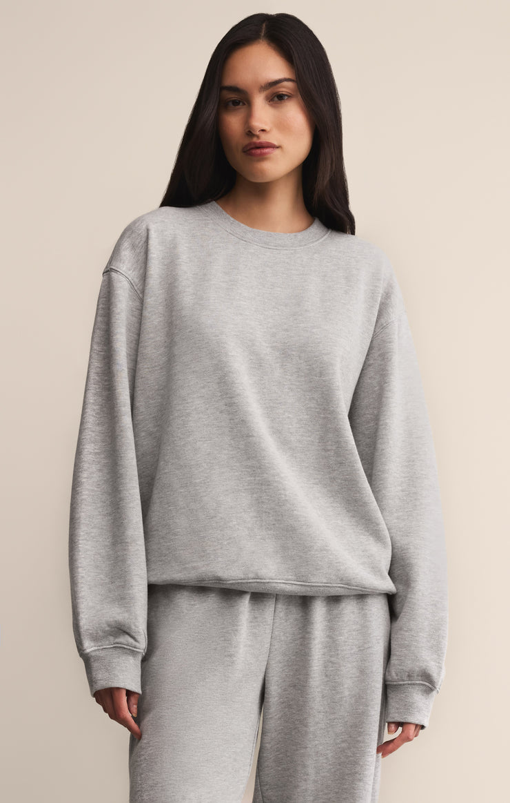 Tops Classic Boyfriend Sweatshirt Classic Heather Grey