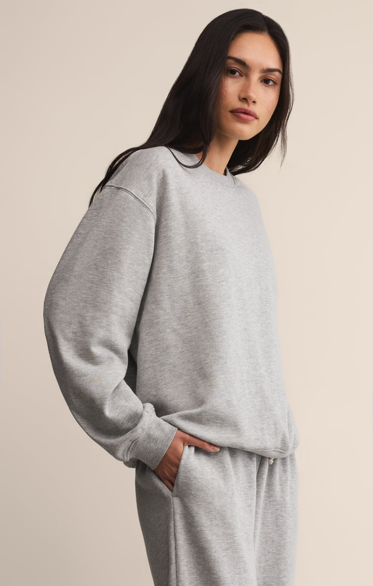 Tops Classic Boyfriend Sweatshirt Classic Heather Grey