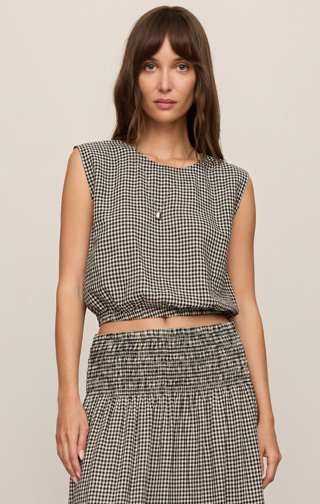 Merit Cropped Gingham Linen Top – Z SUPPLY