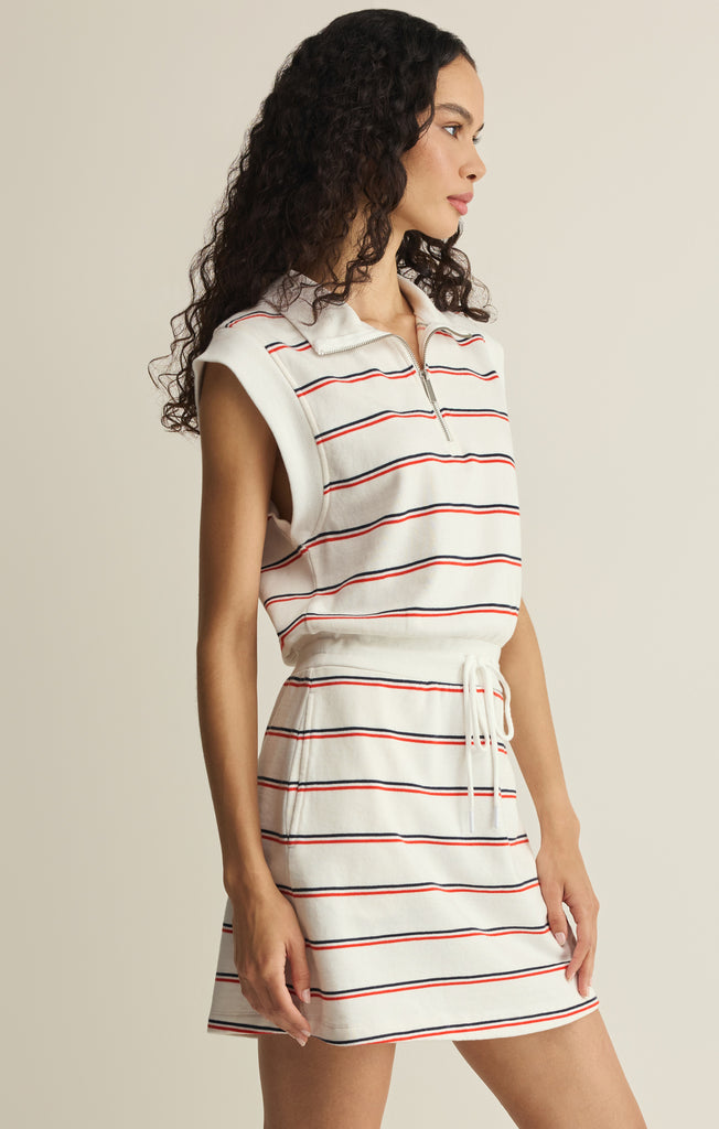 striped dress for women Z SUPPLY Activewear Women's Country Club Striped Dress, White
