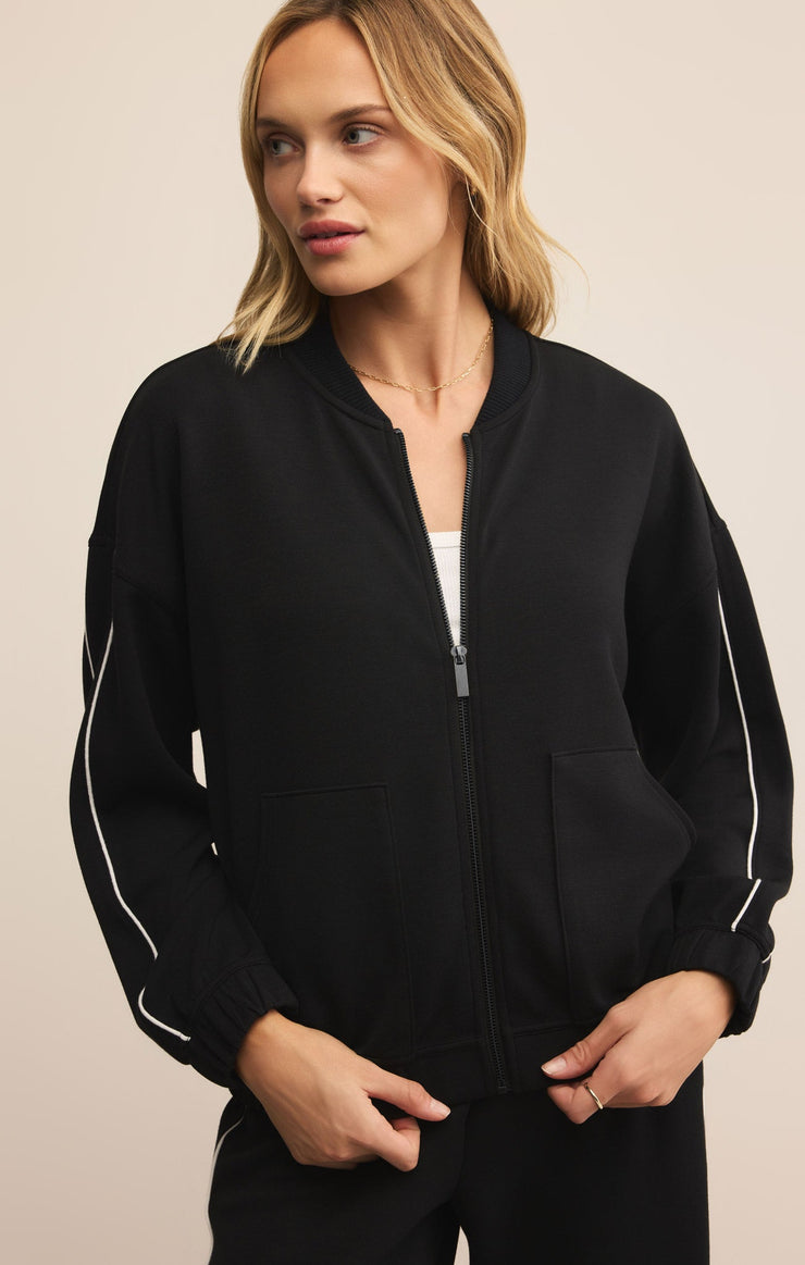 Jackets On Track Oversized Jersey Jacket Black