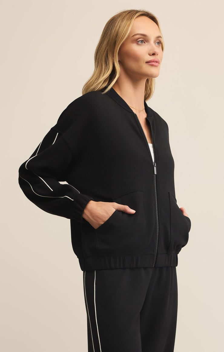 Jackets On Track Oversized Jersey Jacket Black