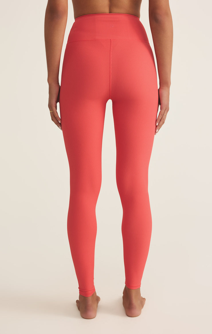 Pants Sporty Ribbed Ankle Legging Persimmon