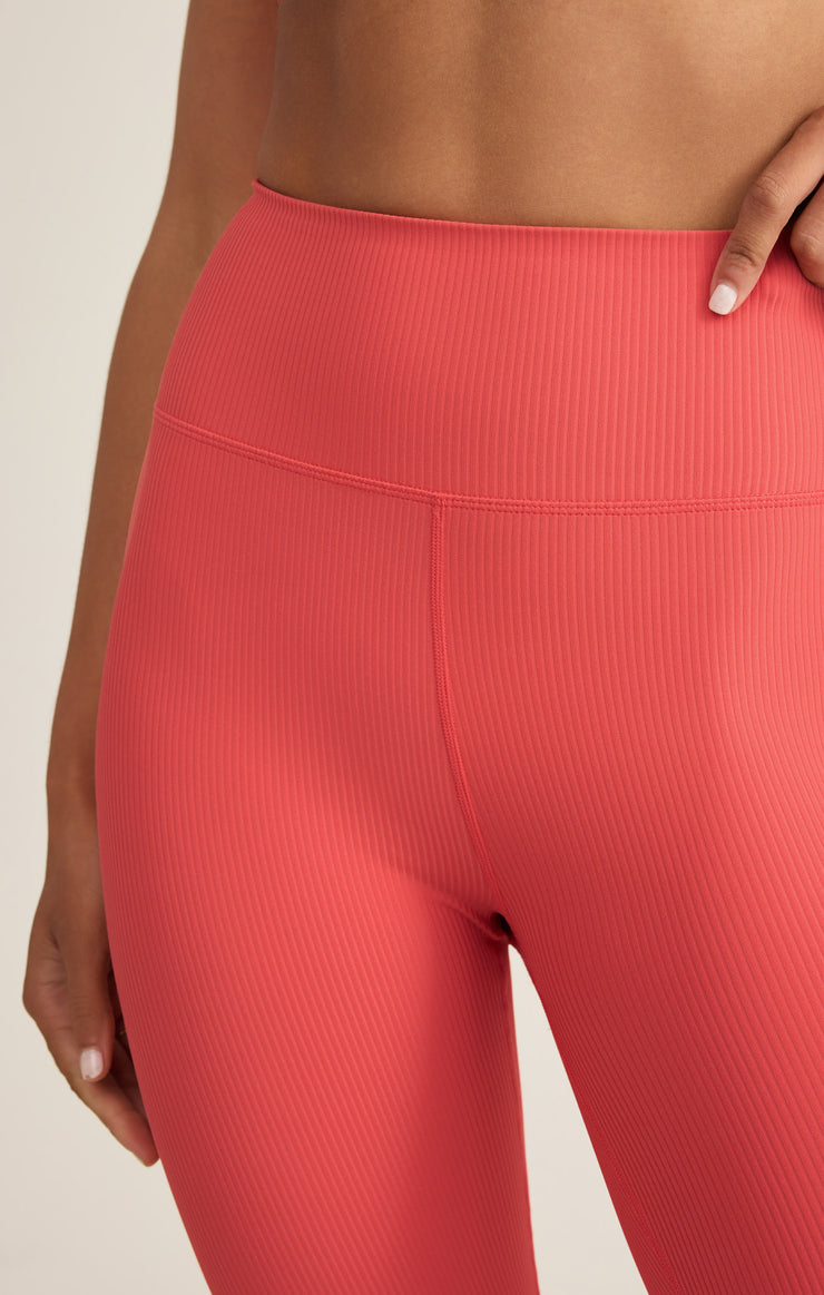 Pants Sporty Ribbed Ankle Legging Persimmon