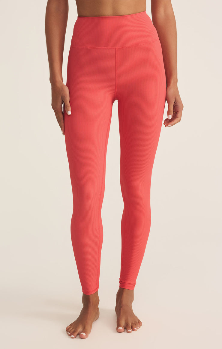 Pants Sporty Ribbed Ankle Legging Persimmon