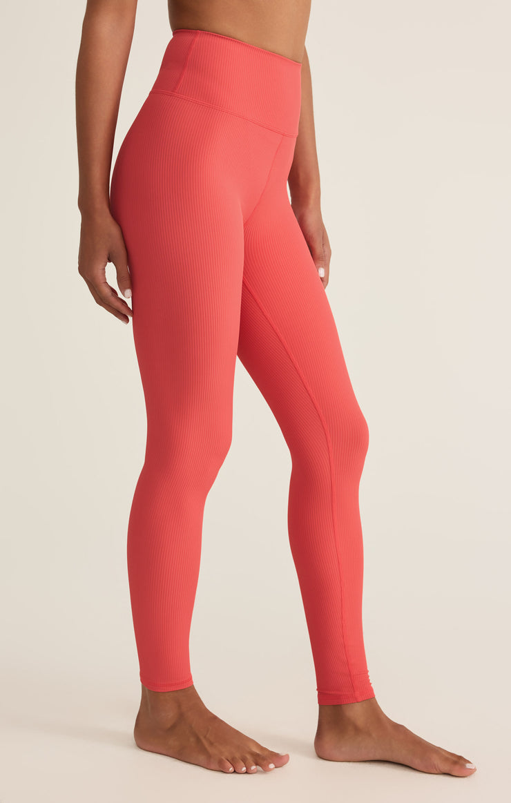 Pants Sporty Ribbed Ankle Legging Persimmon