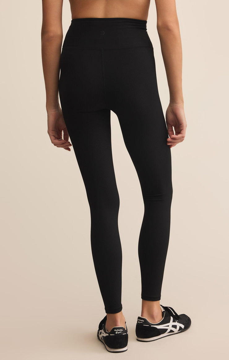 Pants Sporty Rib Ankle Legging Black