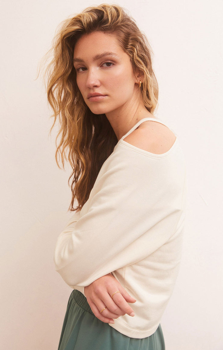 Tops Studio Modal Fleece Sweatshirt Sandstone