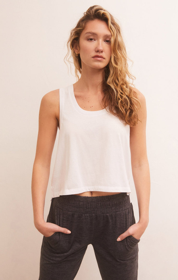 Tops Soft Scoop Tank White