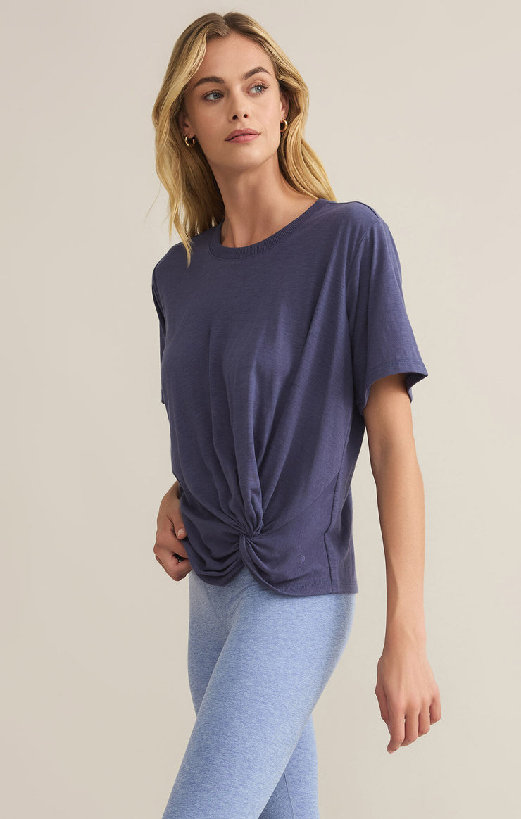 Tops Twisted Up Top Worn Blue