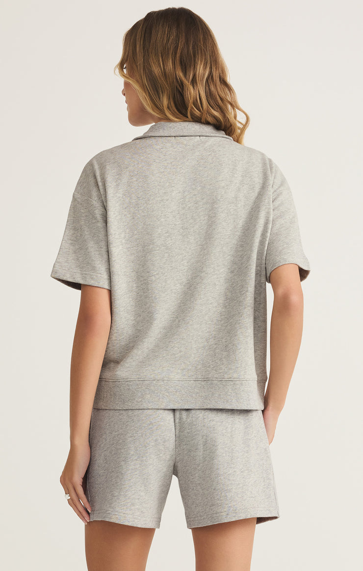 Tops Club Polo Sweatshirt Varsity Heather Grey