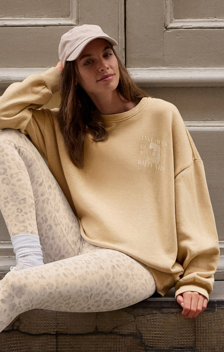 Tops Wild Side Sweatshirt Washed Gold