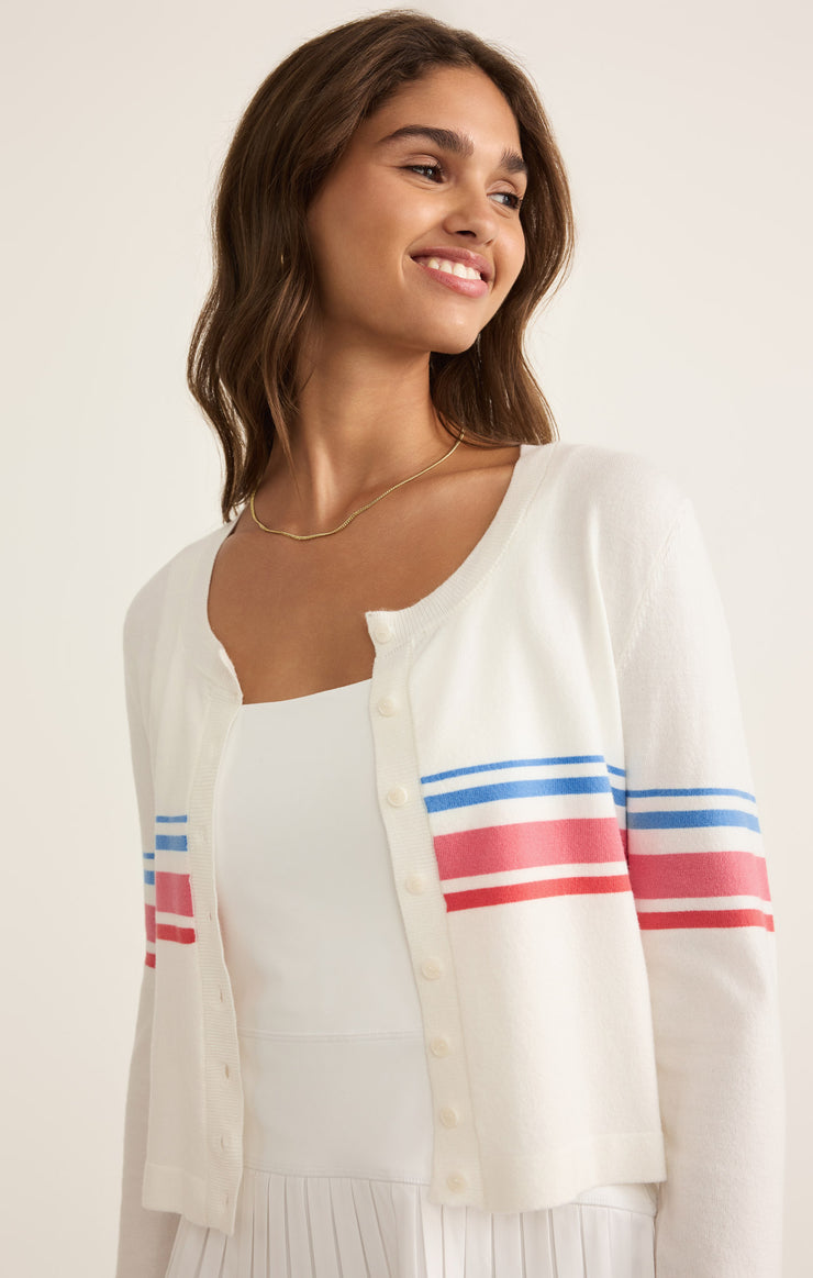 Tops Studio Stripe Cropped Cardigan Studio Stripe Cropped Cardigan