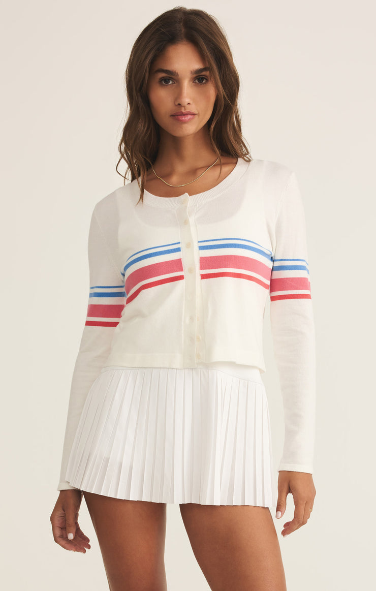 Tops Studio Stripe Cropped Cardigan Studio Stripe Cropped Cardigan