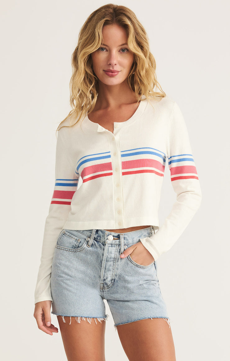 Tops Studio Stripe Cropped Cardigan Studio Stripe Cropped Cardigan
