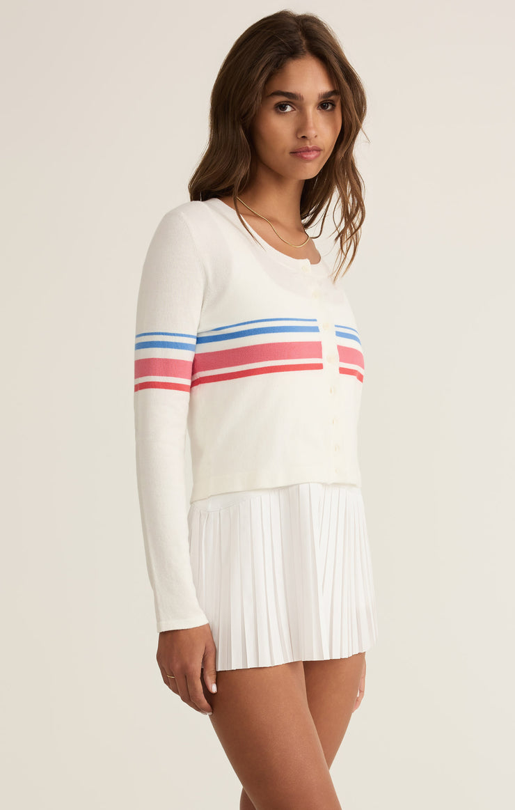 Tops Studio Stripe Cropped Cardigan Studio Stripe Cropped Cardigan