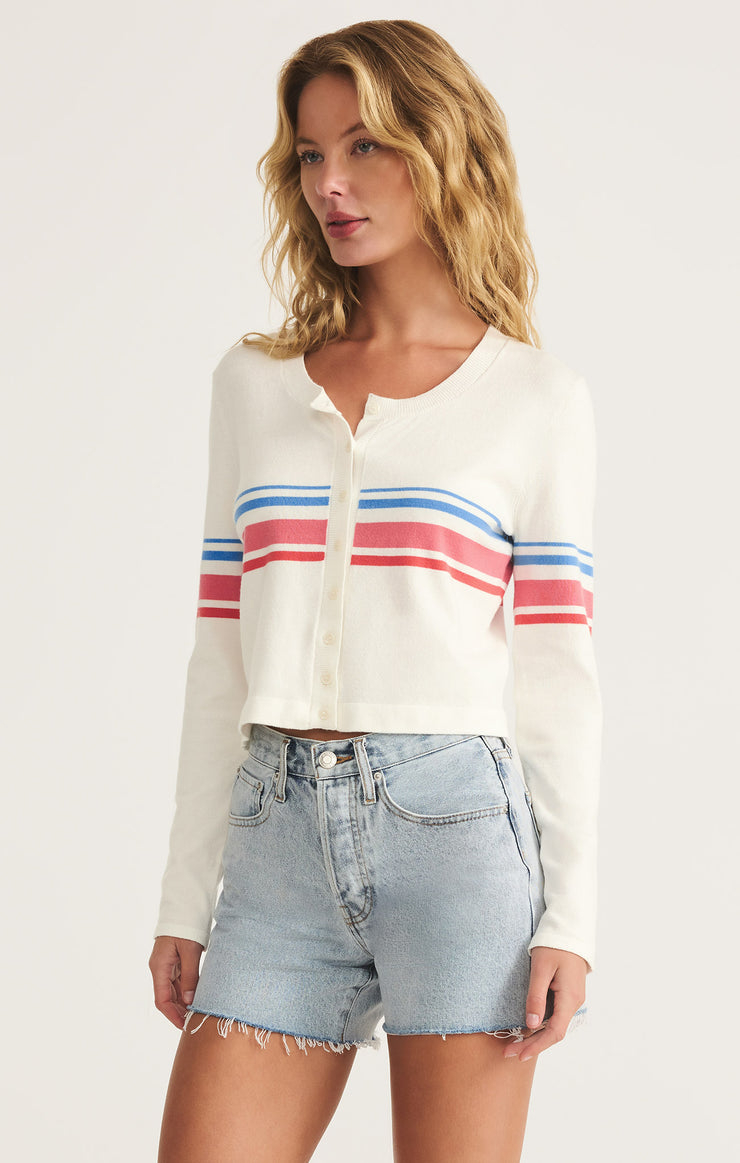 Tops Studio Stripe Cropped Cardigan Studio Stripe Cropped Cardigan