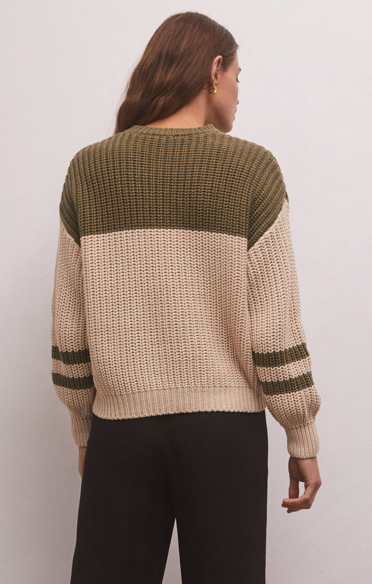 Tops Lyndon Color Block Sweater Kelp
