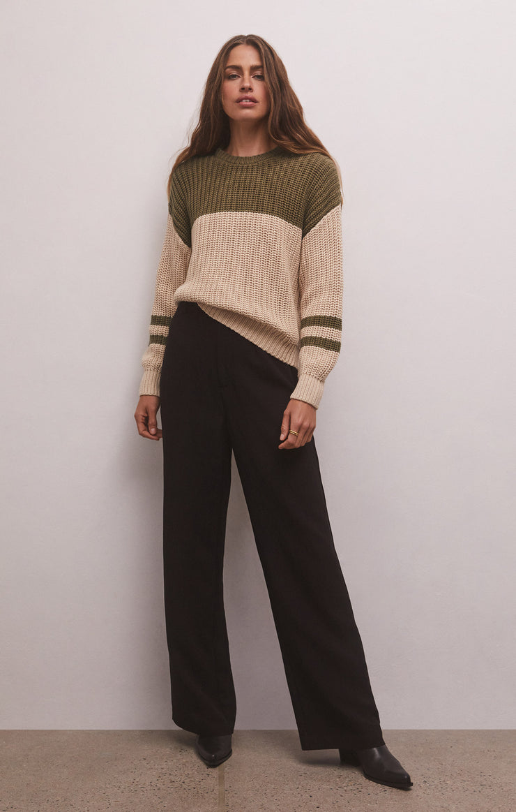 Tops Lyndon Color Block Sweater Kelp