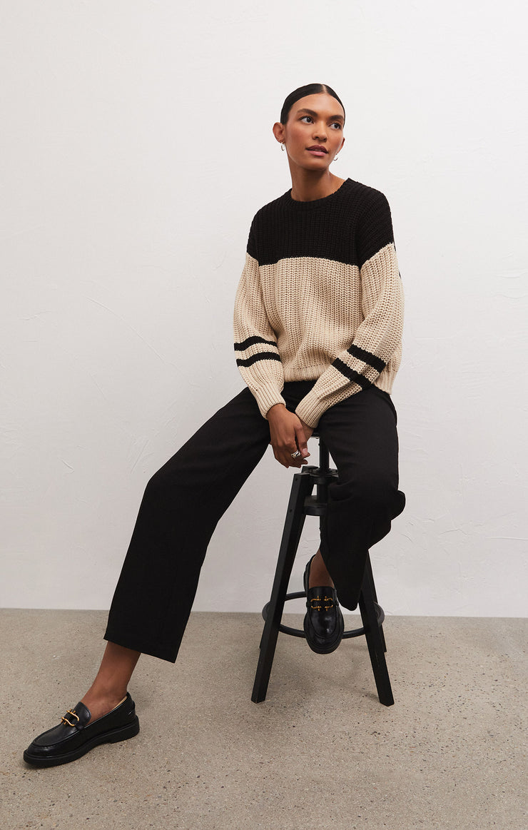 Tops Lyndon Color Block Sweater Oat